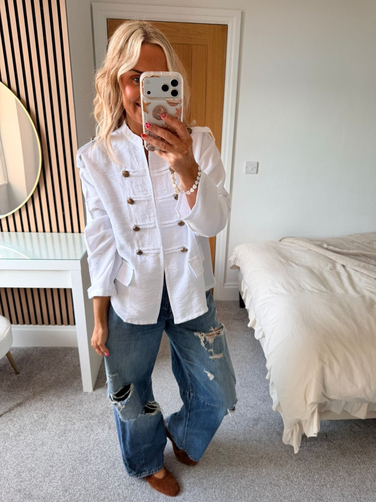 Military Jacket White