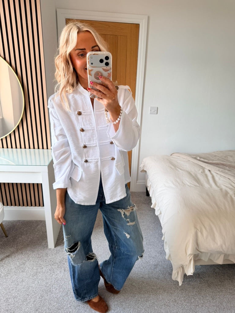 Military Jacket White
