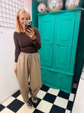 Cora Carrot Leg Joggers Taupe