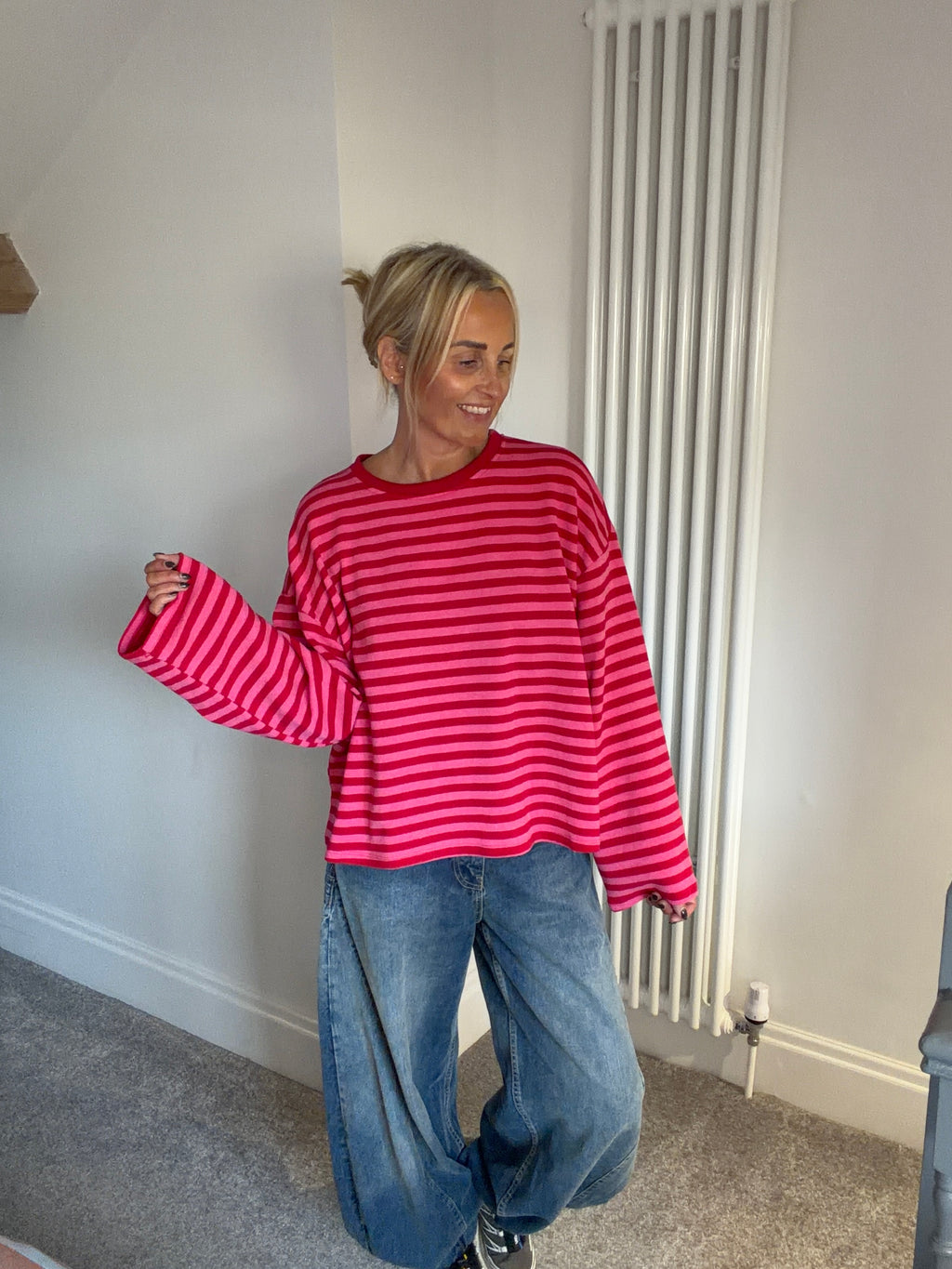 Weekend slouch stripe Red and Pink Special Buy