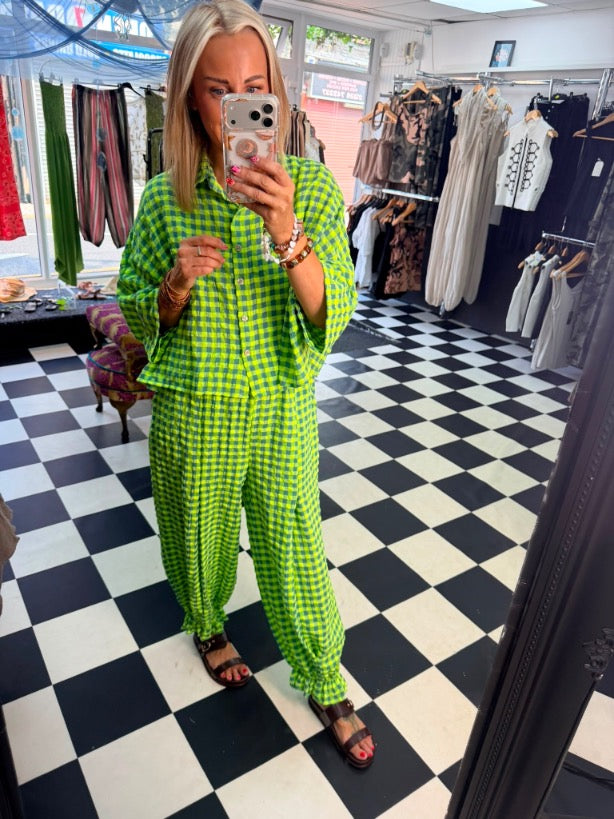 Neon Collection Bloomer Trouser Lime /Slate
