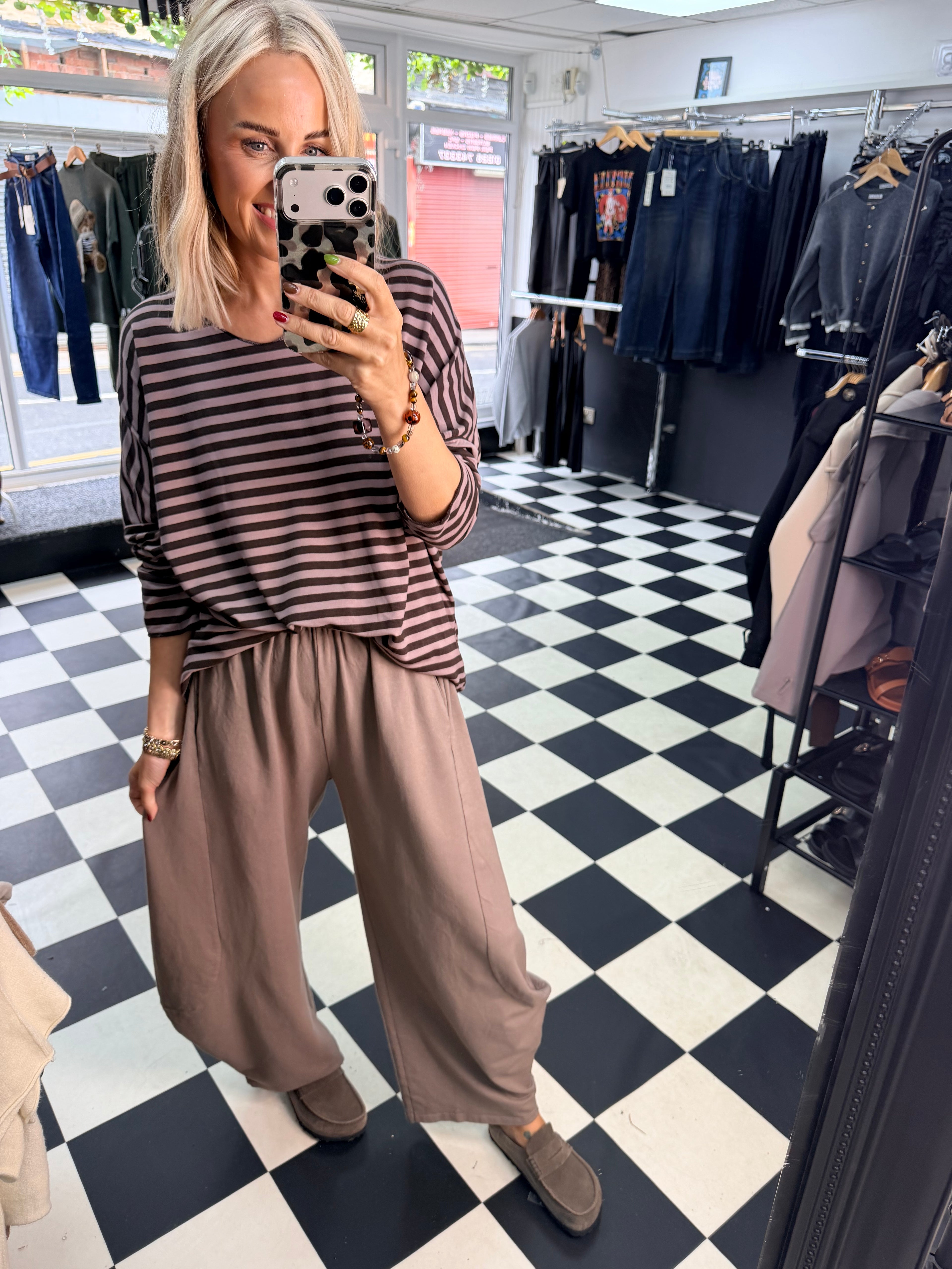 Barrel leg Joggers - Taupe