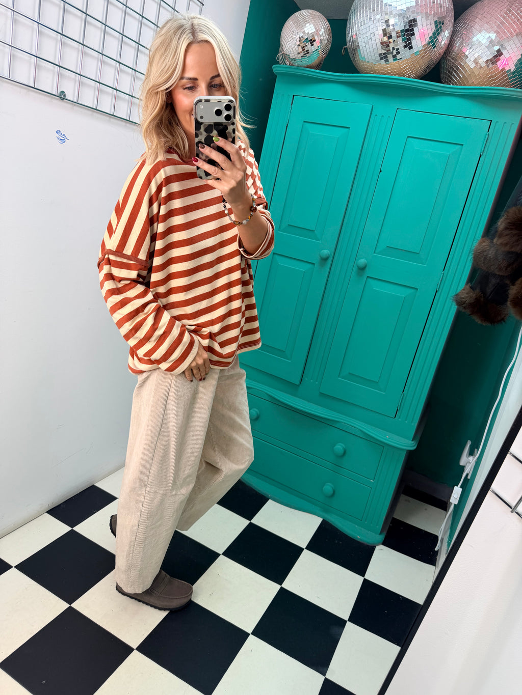 The Sunday stripe - Orange and Cream