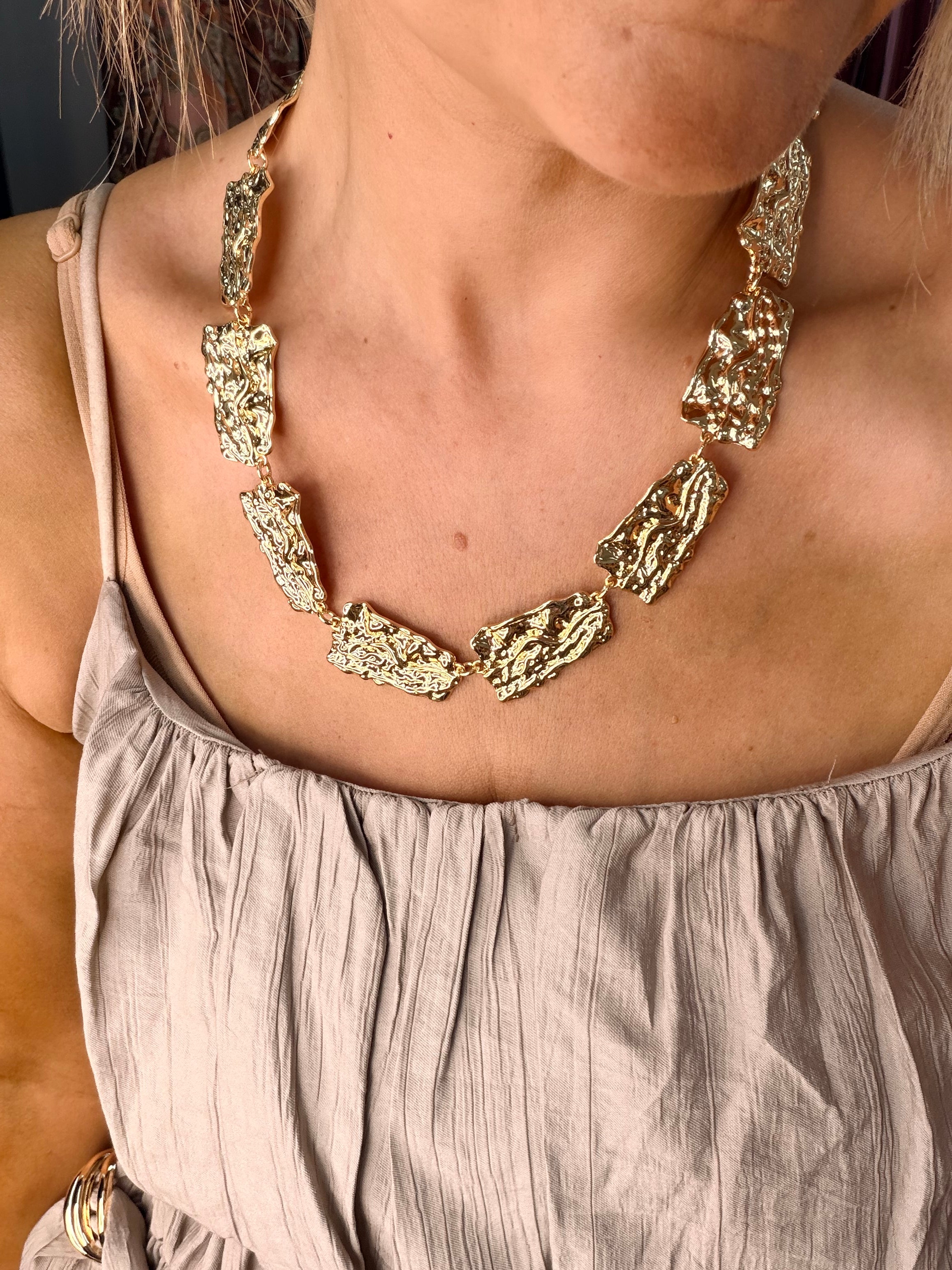 Gold Square Necklace