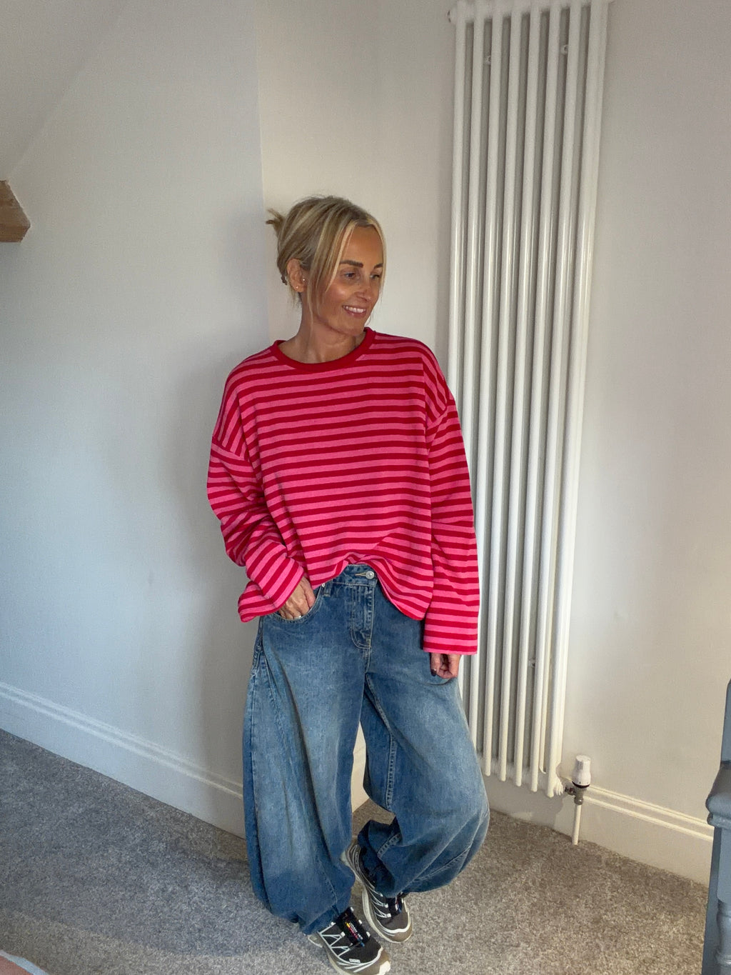 Weekend slouch stripe Red and Pink Special Buy