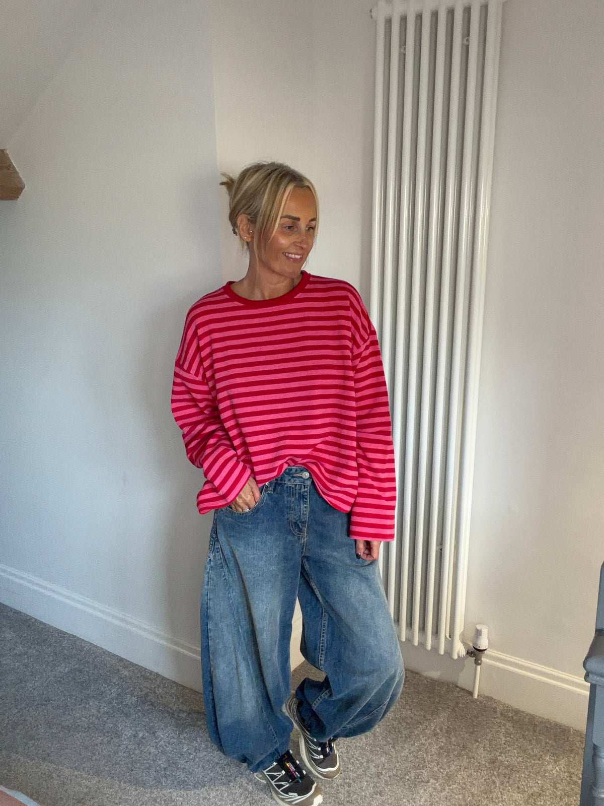 Weekend slouch stripe Red and Pink Special Buy