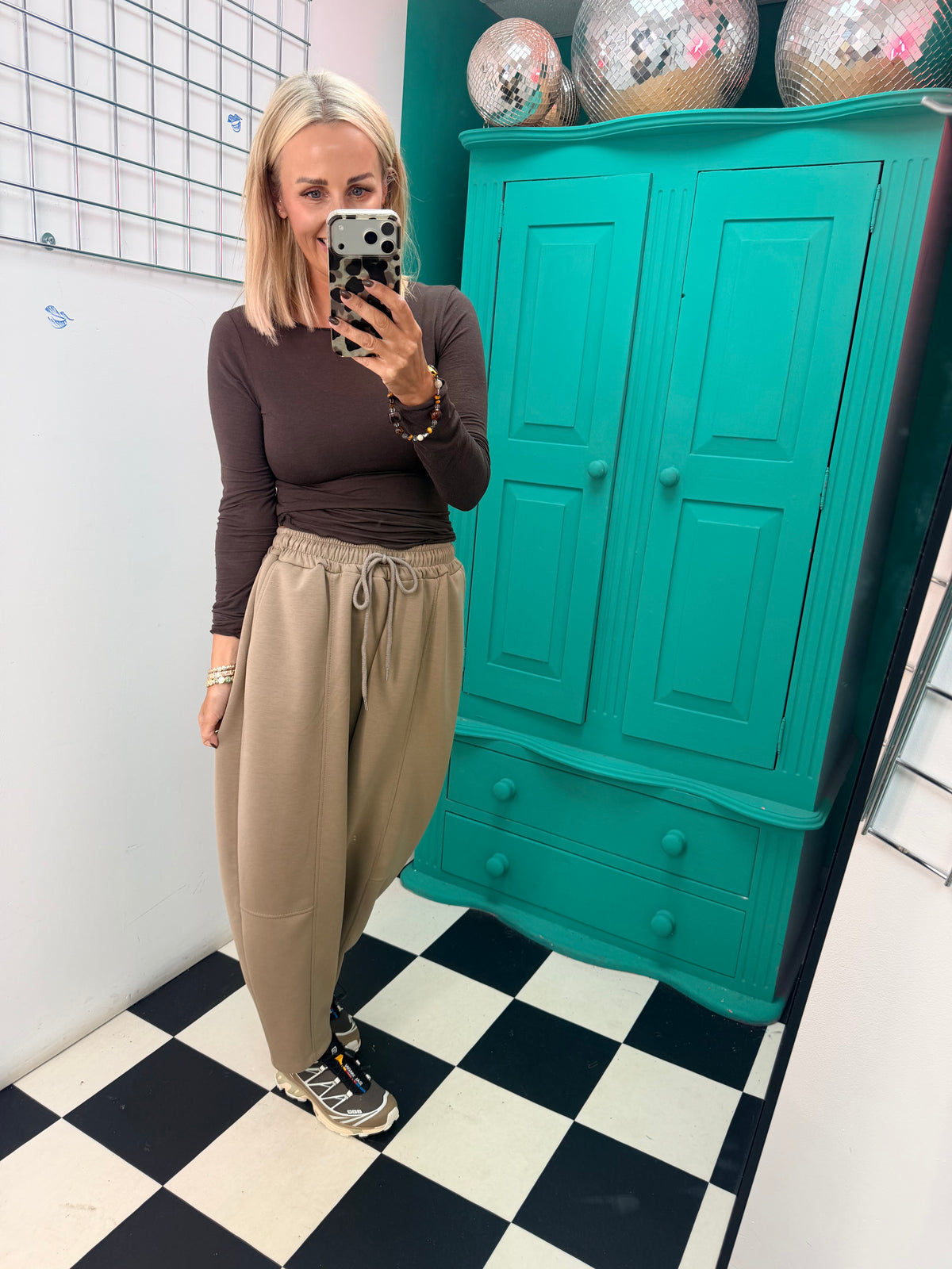 Cora Carrot Leg Joggers Taupe