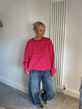 Weekend slouch stripe Red and Pink Special Buy