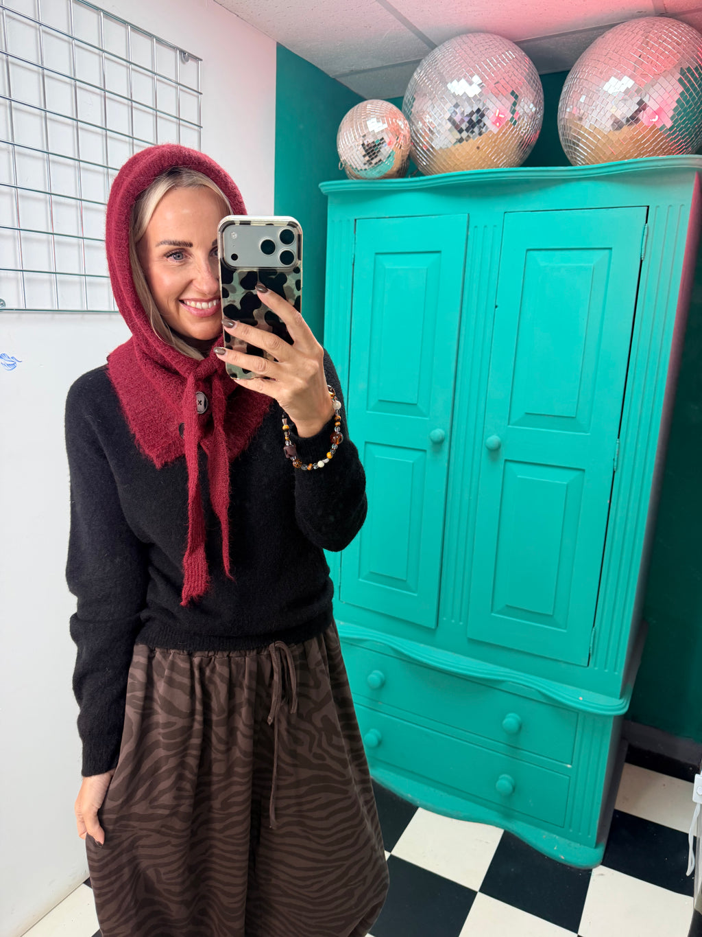 Button Snood Plum