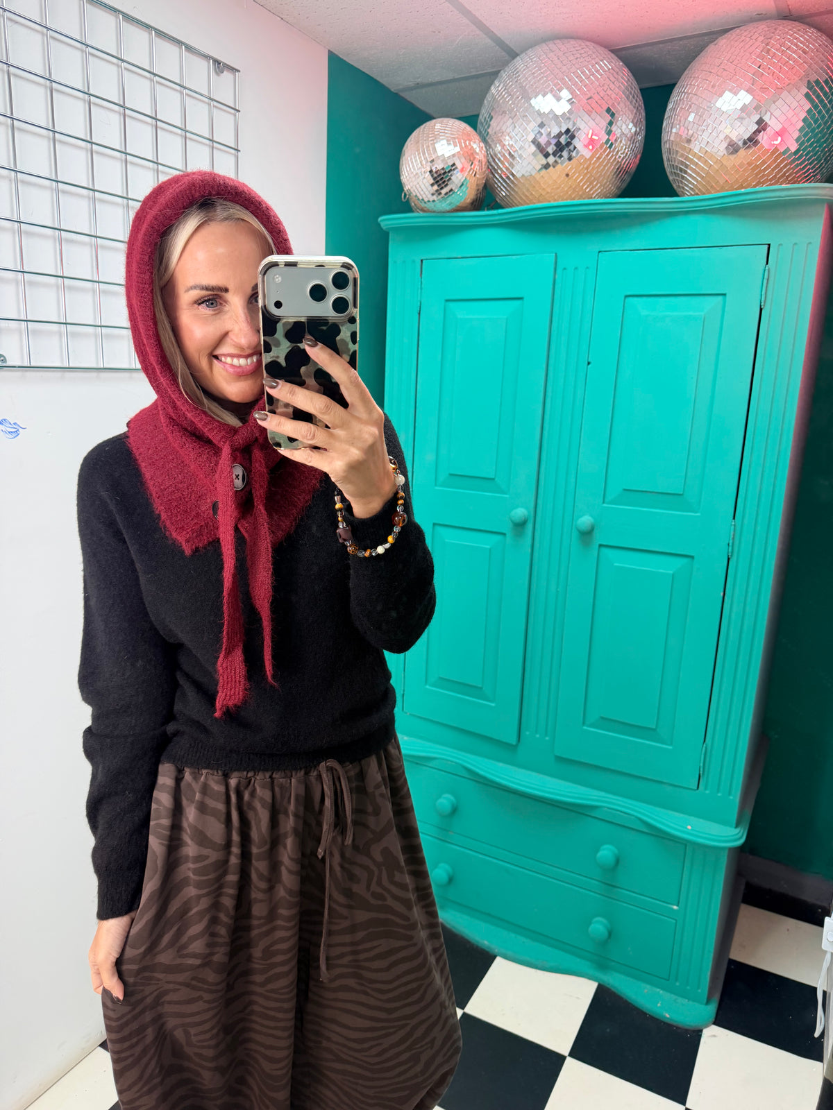 Button Snood Plum