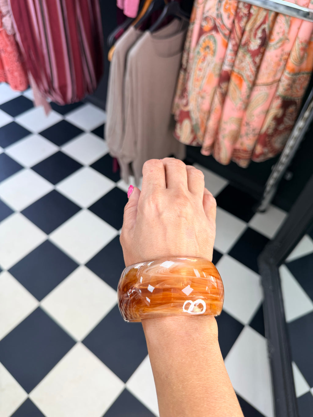 On Trend Chunky Bangle Amber
