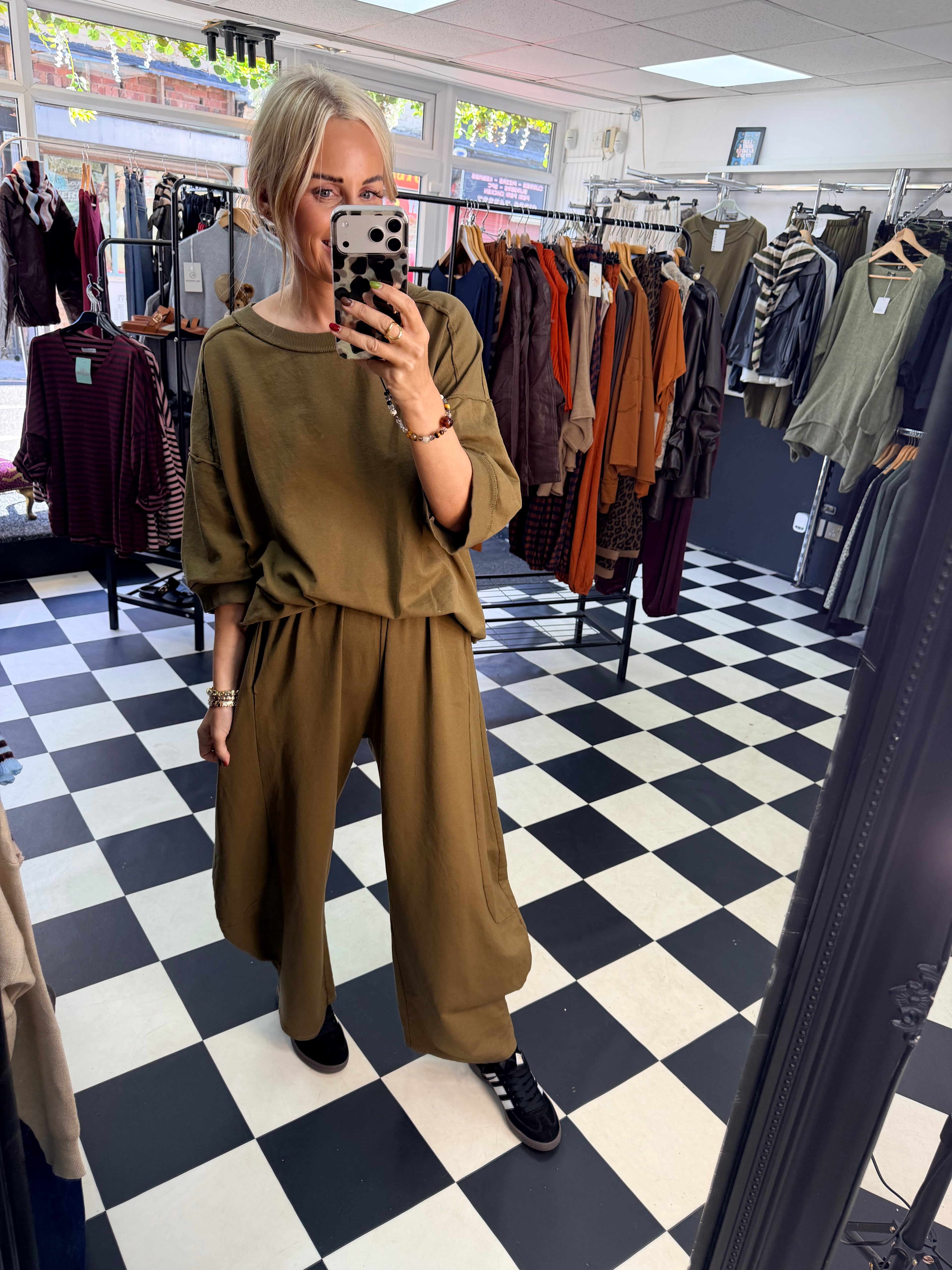 Barrel leg Joggers - Khaki