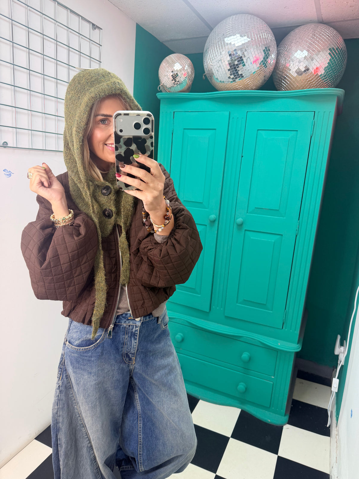 Button Snood Green