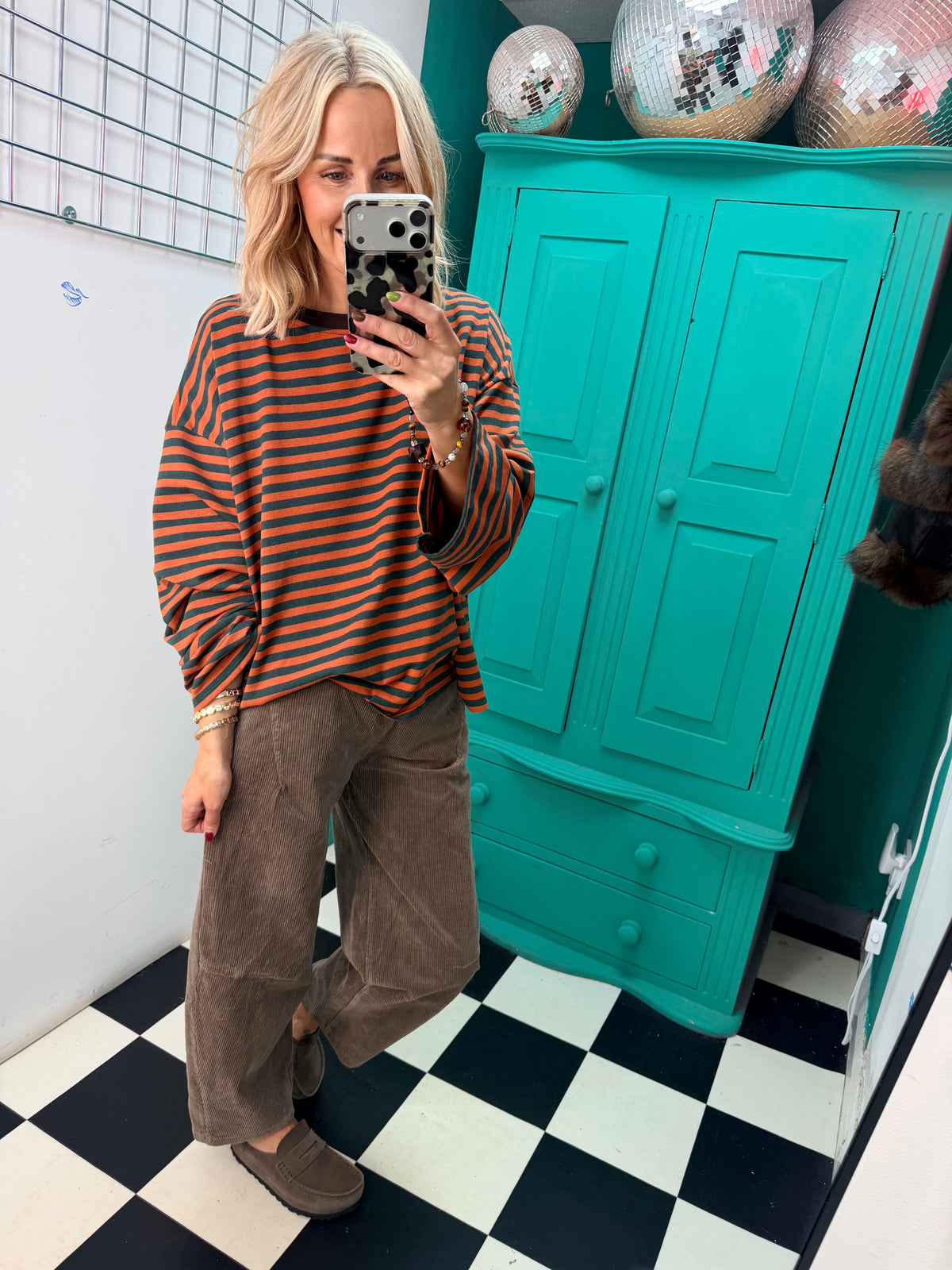The cosy stripe - Orange and Green