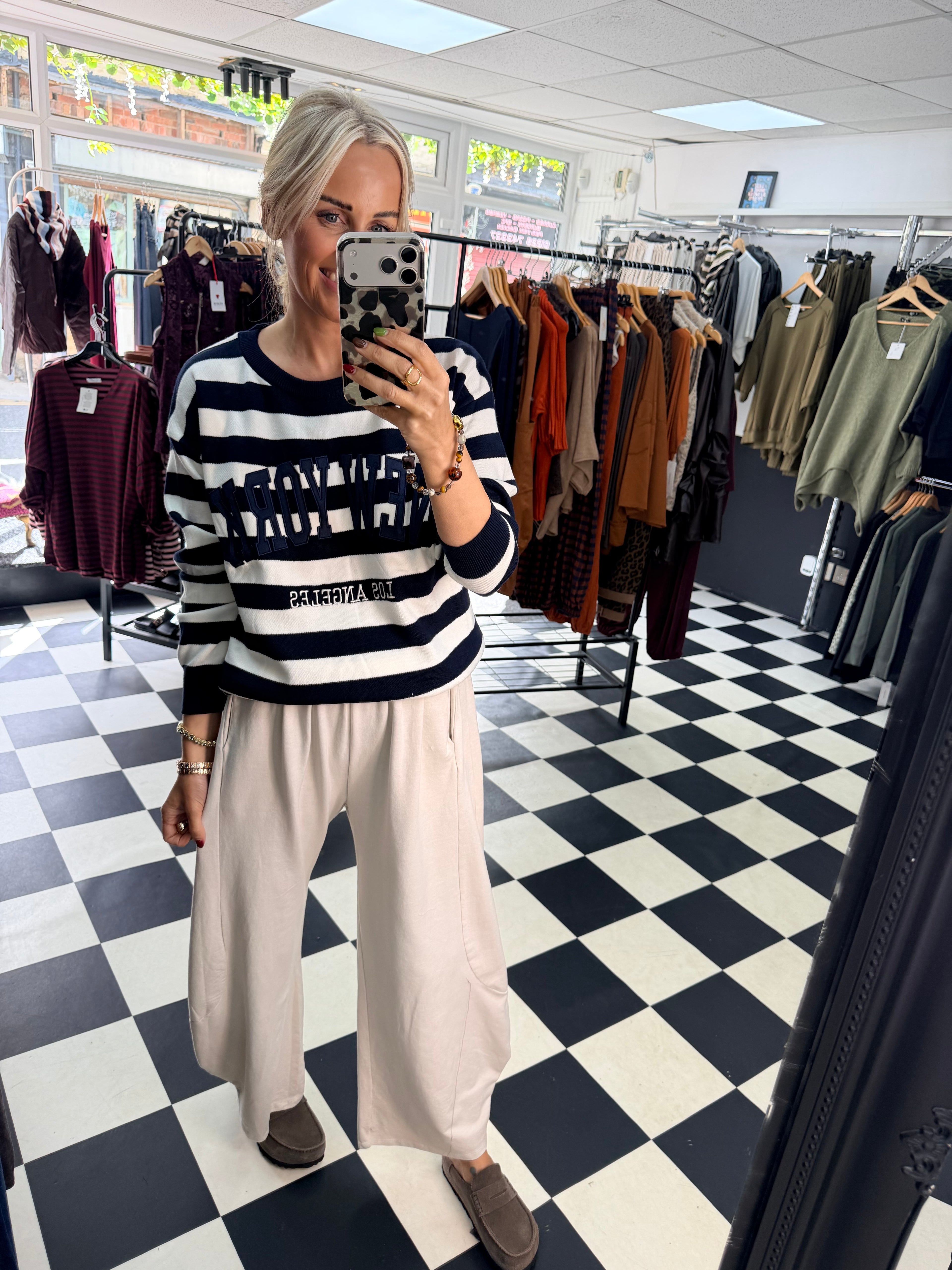 Stripe NY Jumper Navy