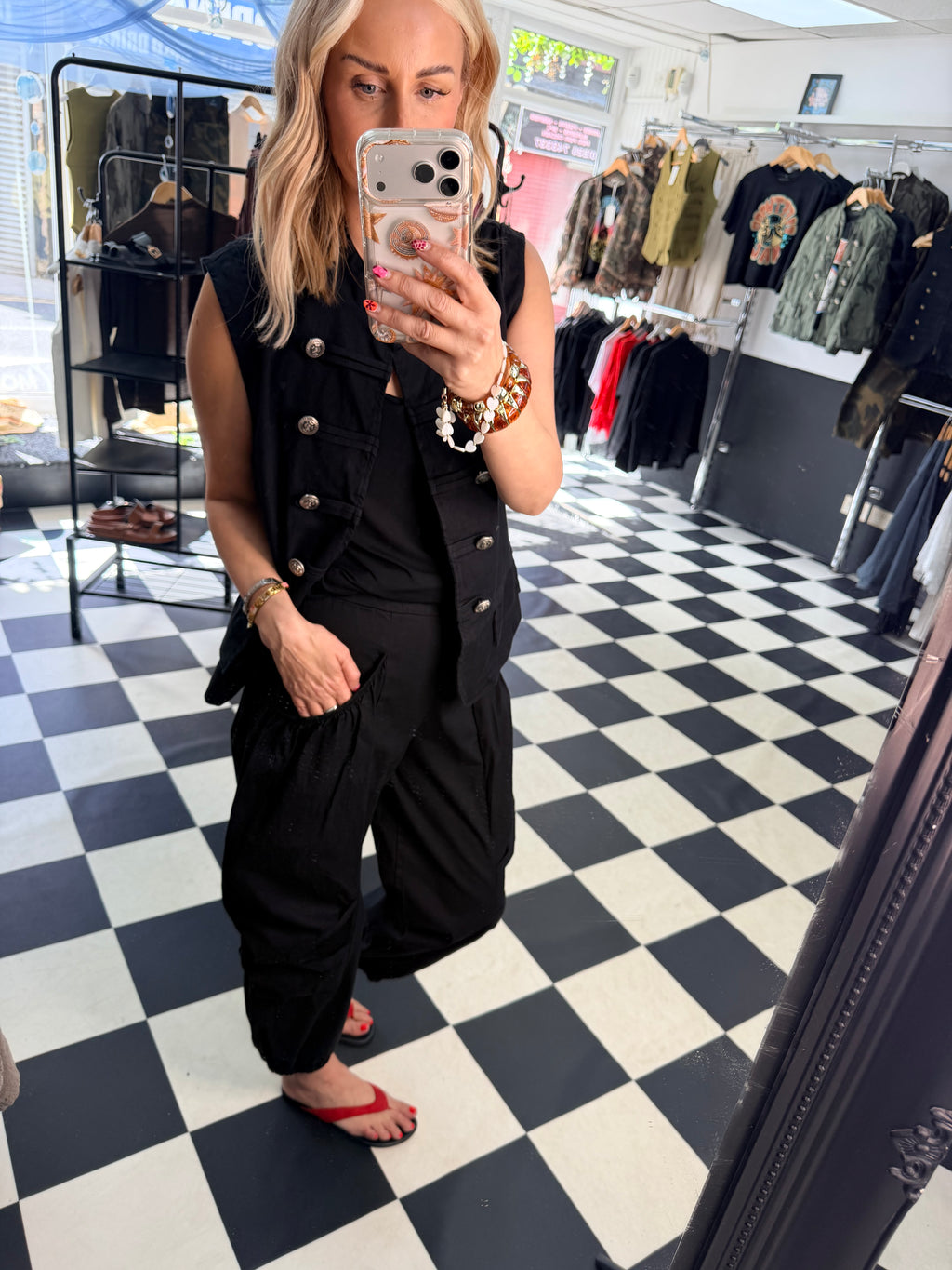 Barrel Side Pocket trousers Black