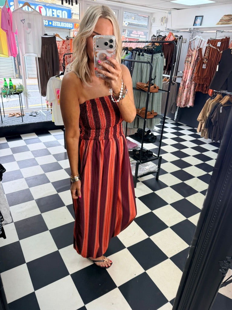 Indigo  Jumpsuit Orange/Plum