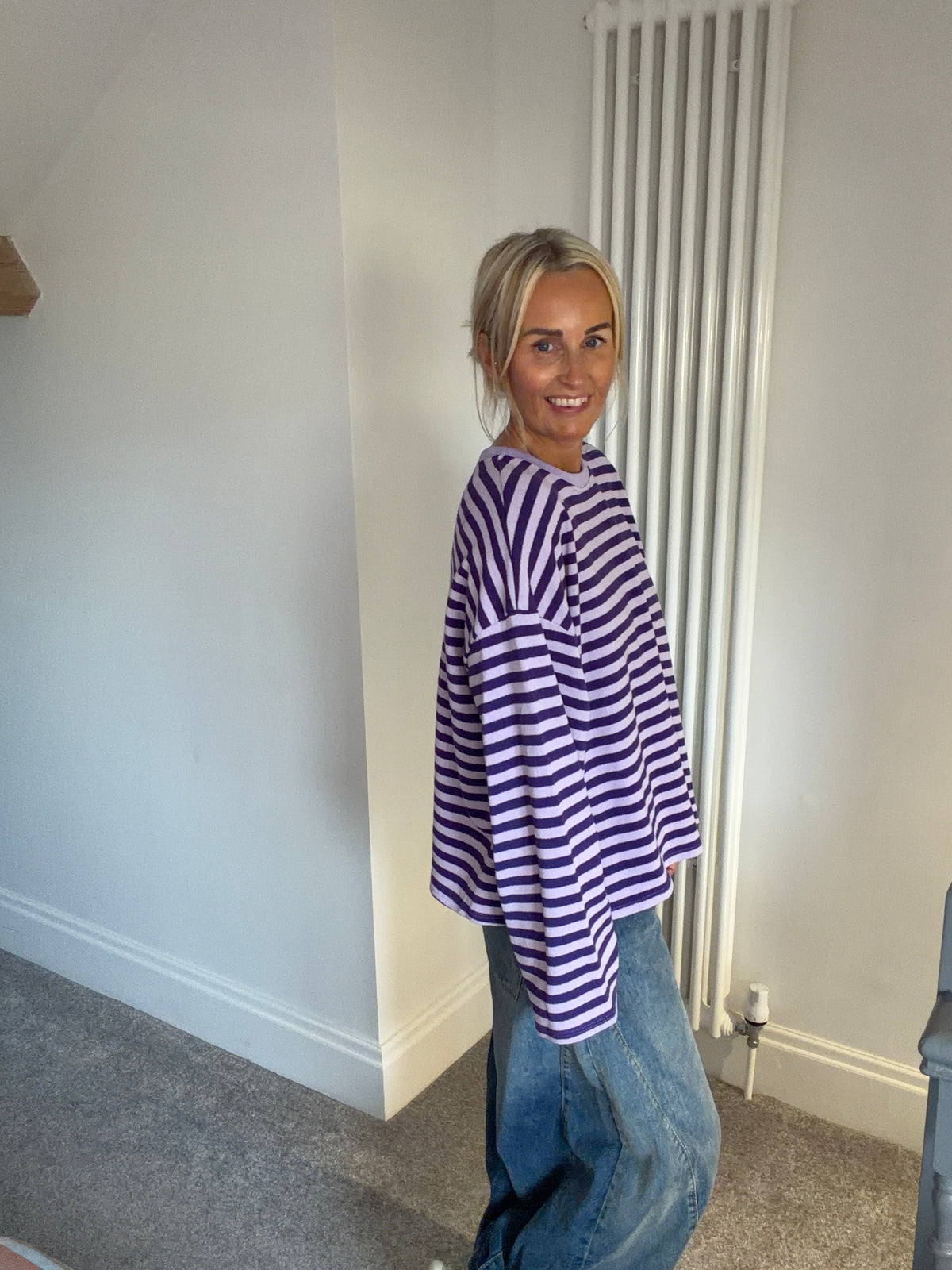 Weekend slouch stripe Purple and Lilac Special Buy