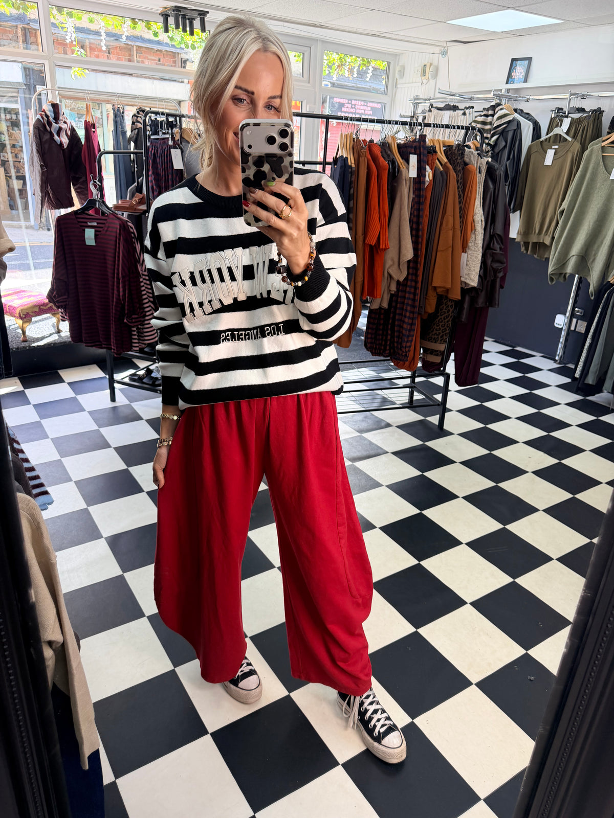 Stripe NY Jumper Black