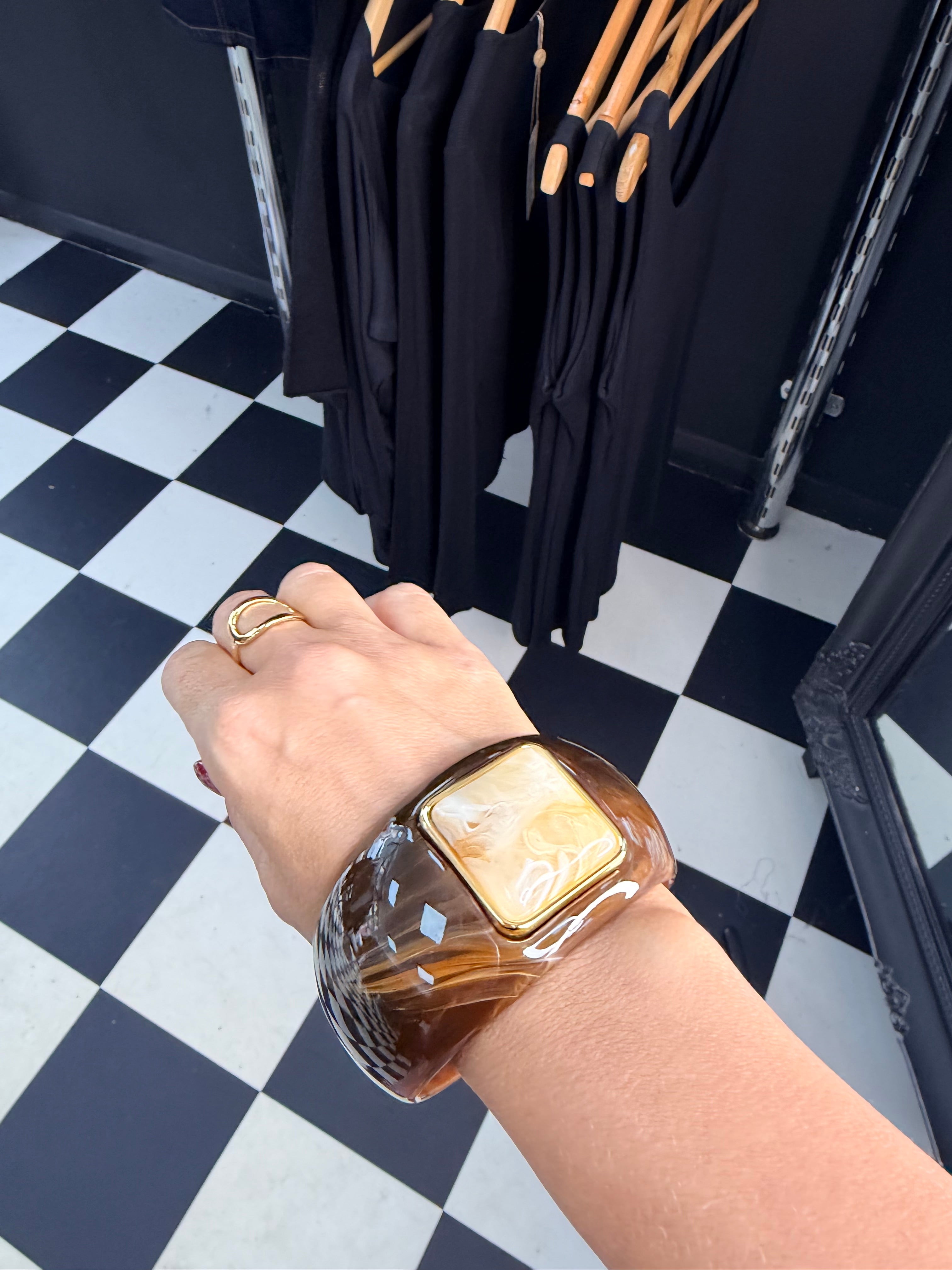 Gem Stone Bangle Chocolate Square
