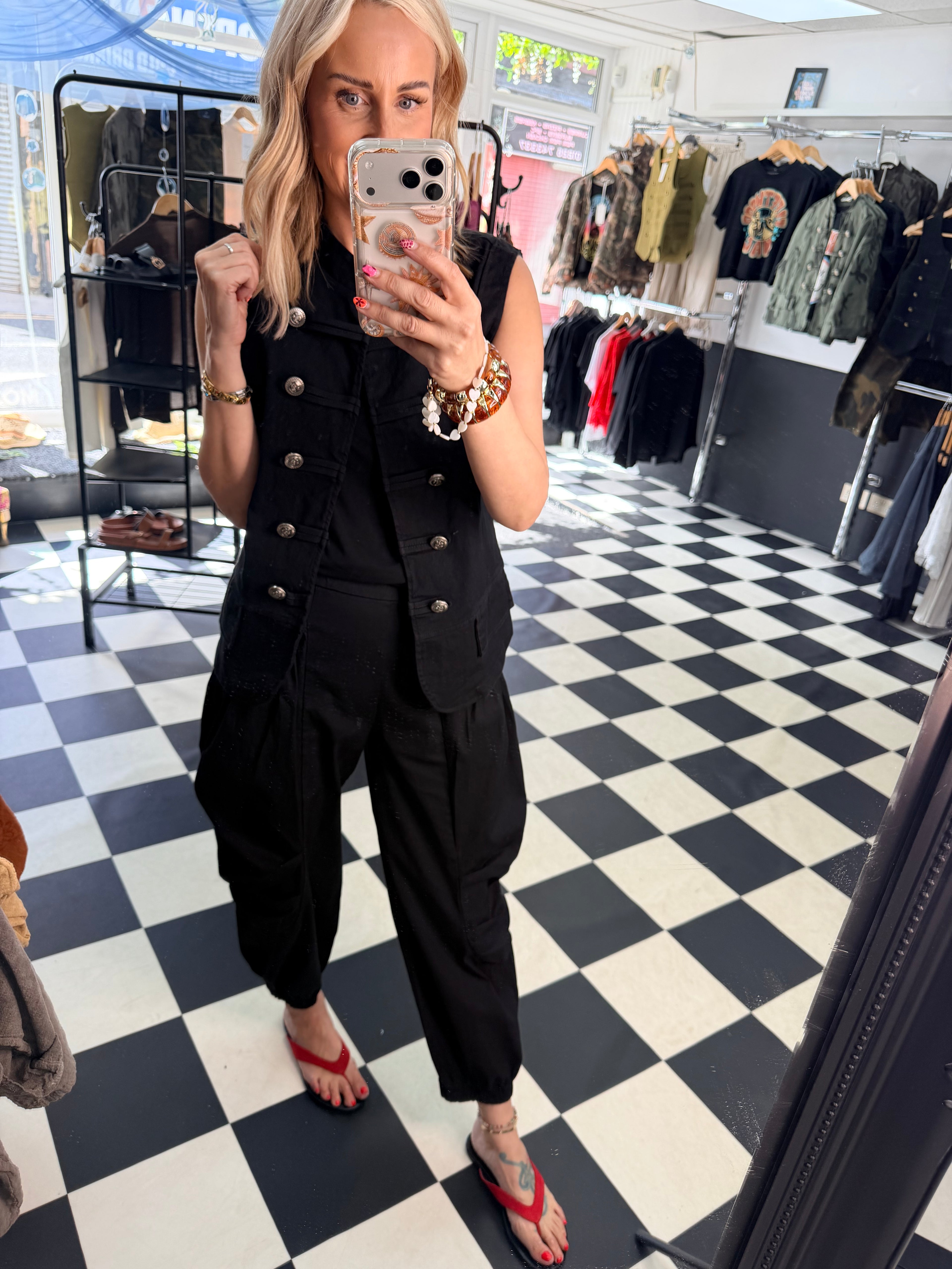 Barrel Side Pocket trousers Black