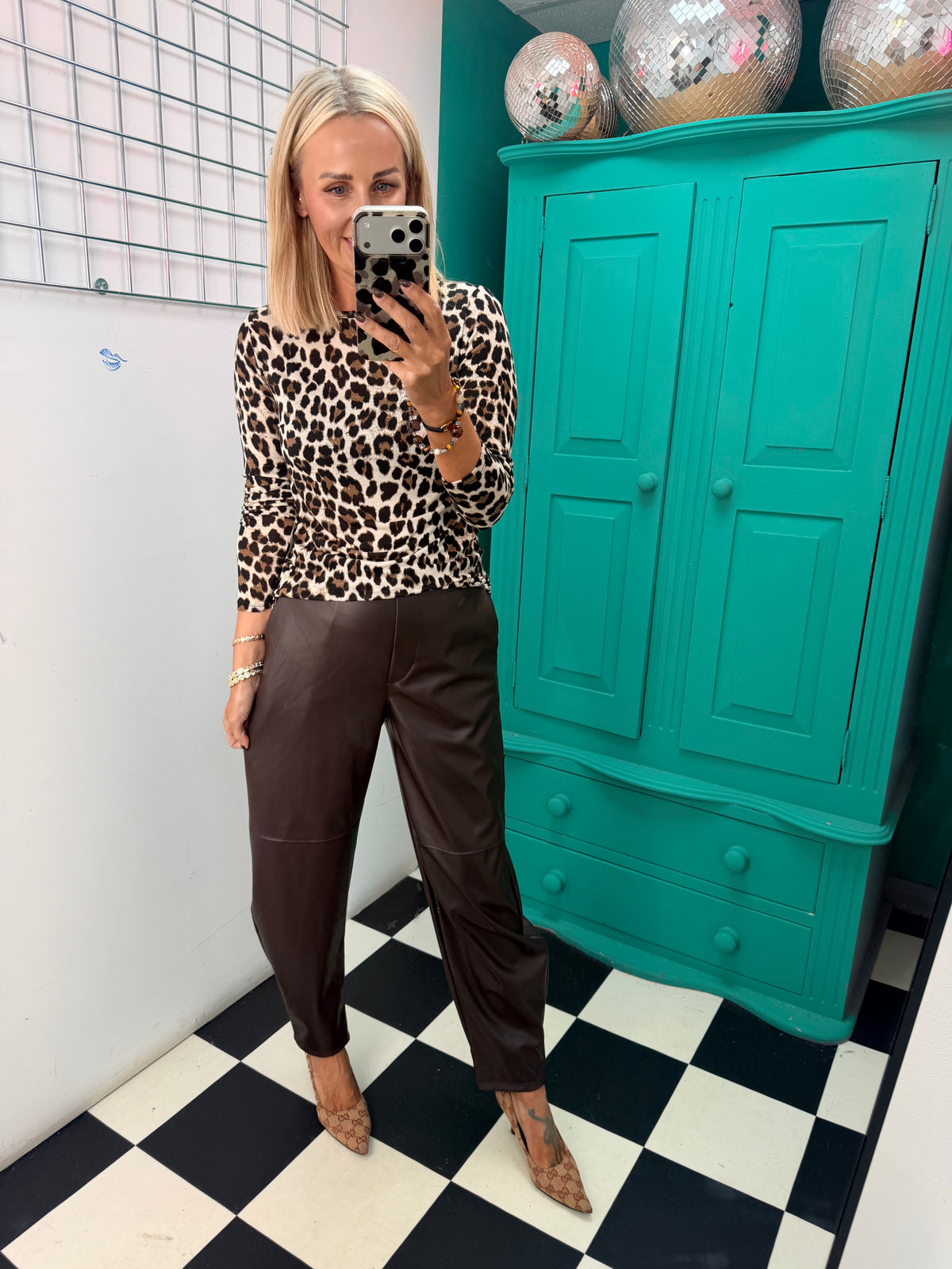 Leopard Cashmere Blend Top