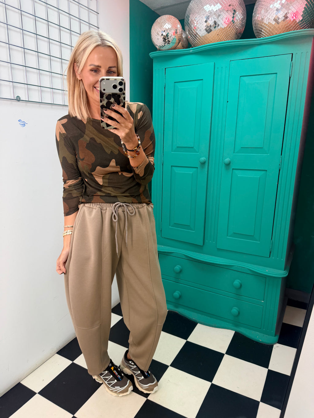 Cora Carrot Leg Joggers Taupe
