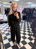Slouchy Long Sleeve Top Black