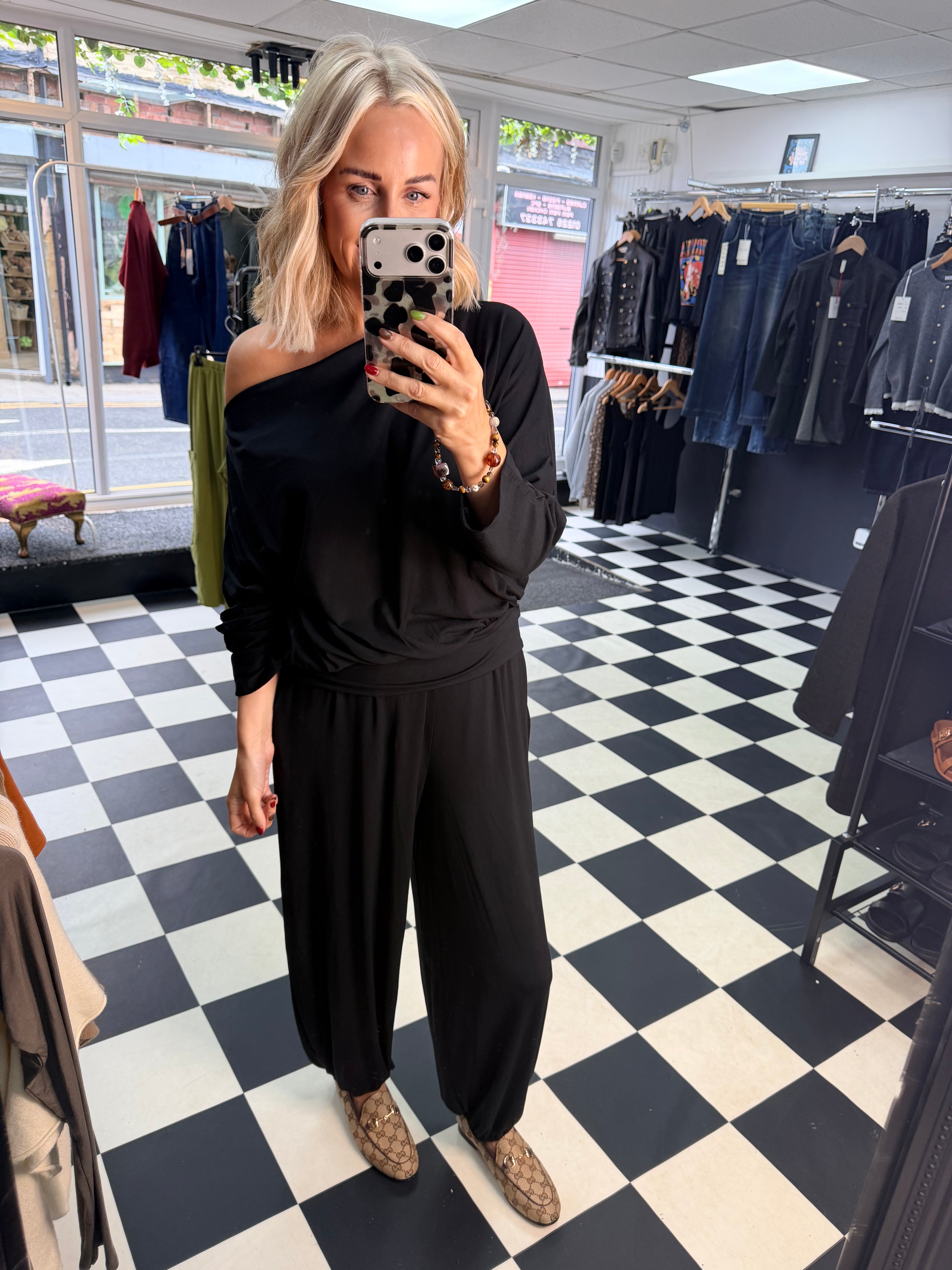 Slouchy Balloon Trousers Black