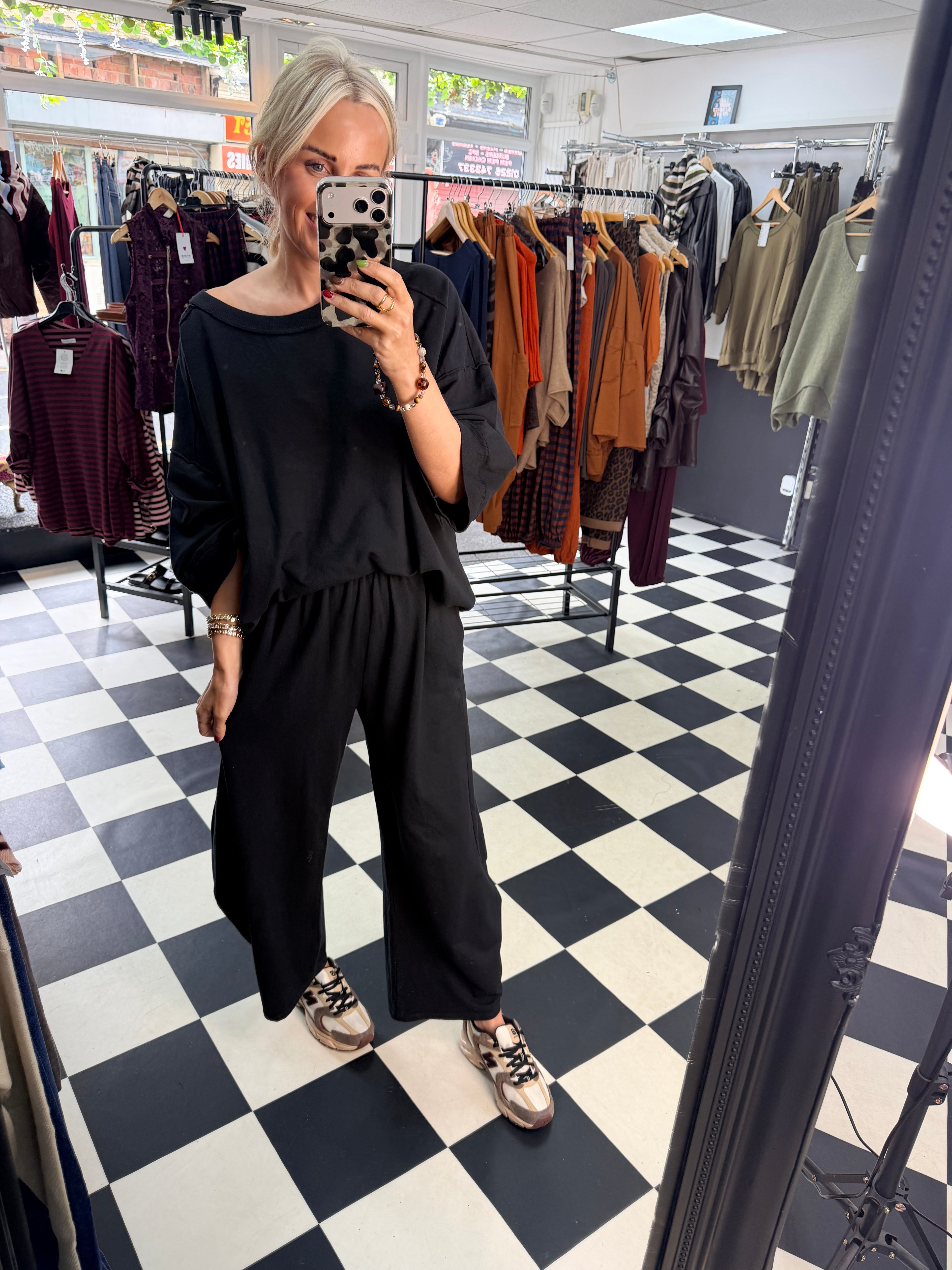 Slouchy Casual Top Black