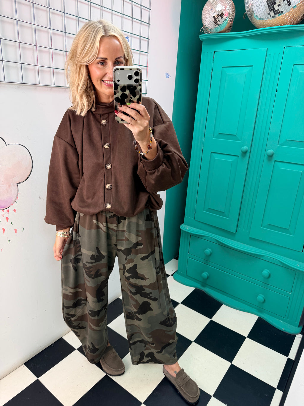 Barrel Camouflage Trousers Dark Green and Chocolate