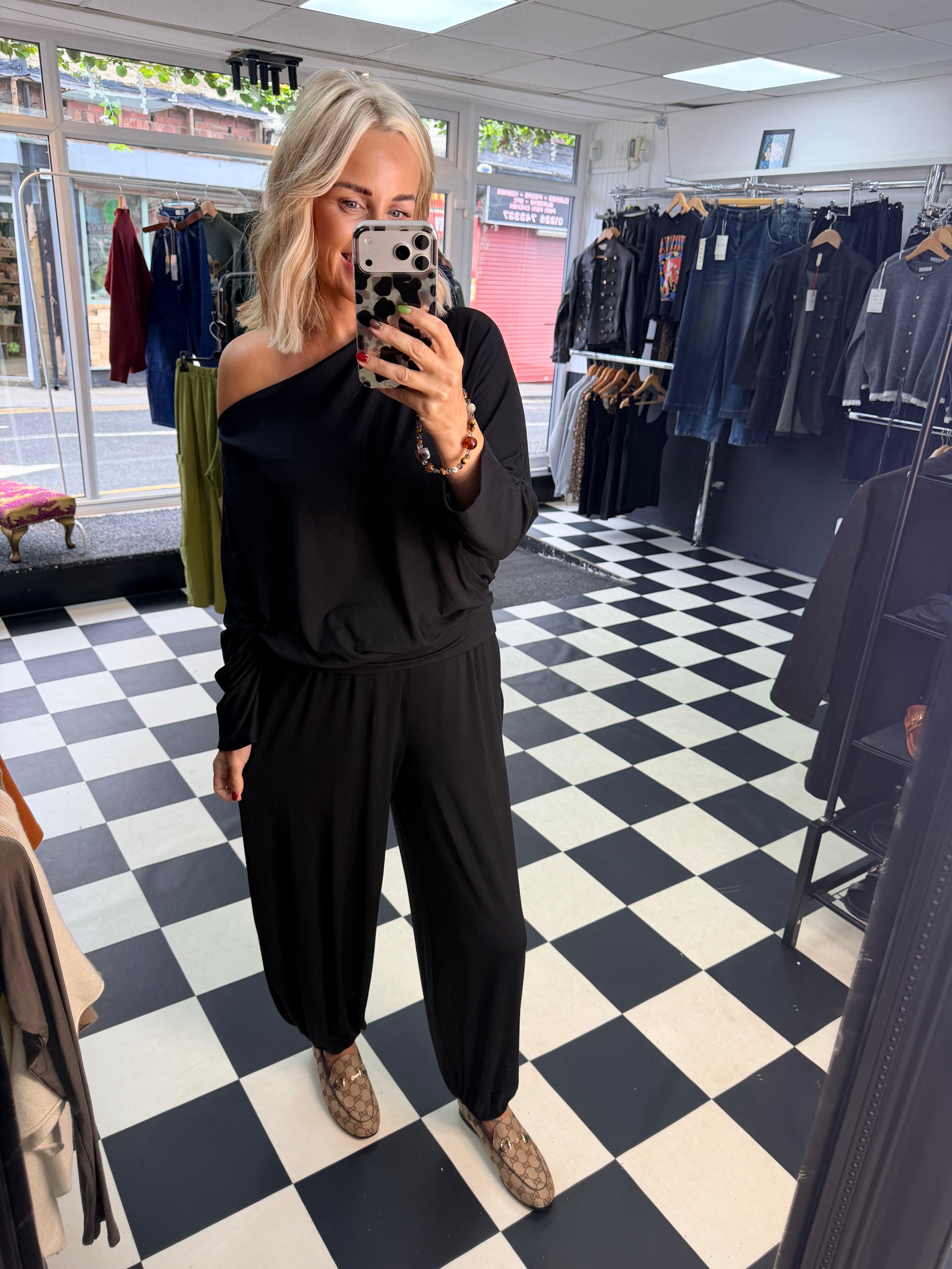 Slouchy Balloon Trousers Black