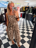 Wrap Crinkle Jumpsuit Leopard print