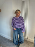 Weekend slouch stripe Purple and Lilac Special Buy
