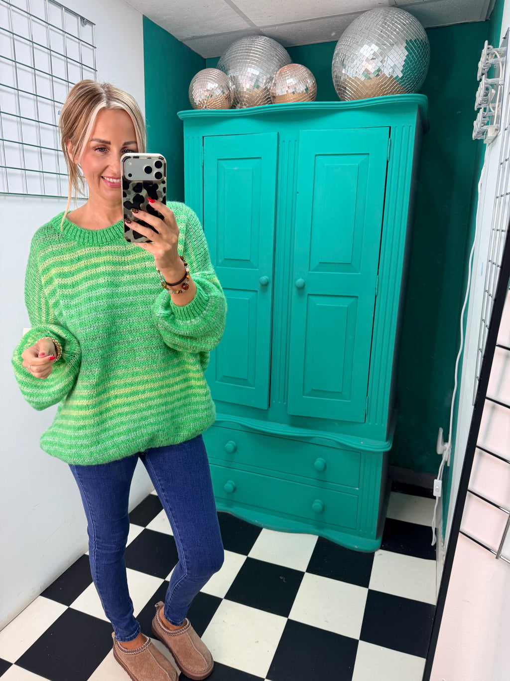 Colour Crush Stripe Jumper Green