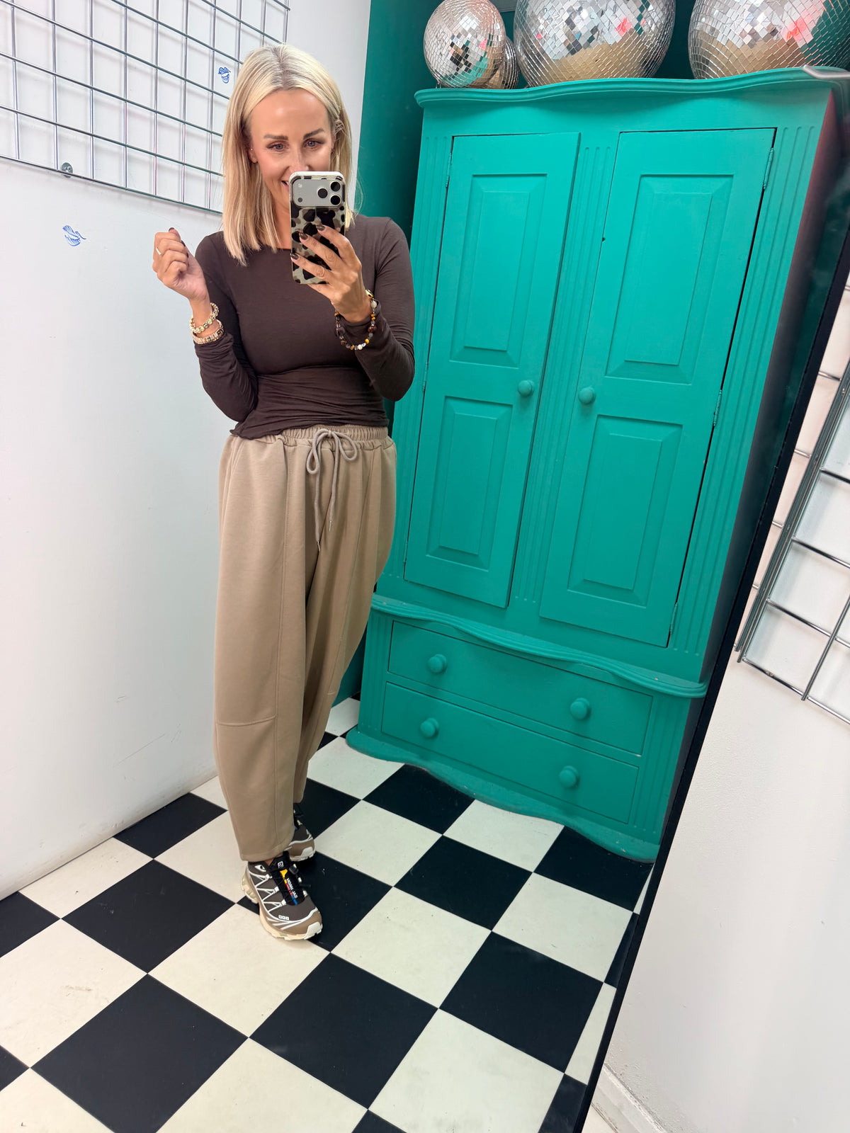 Cora Carrot Leg Joggers Taupe