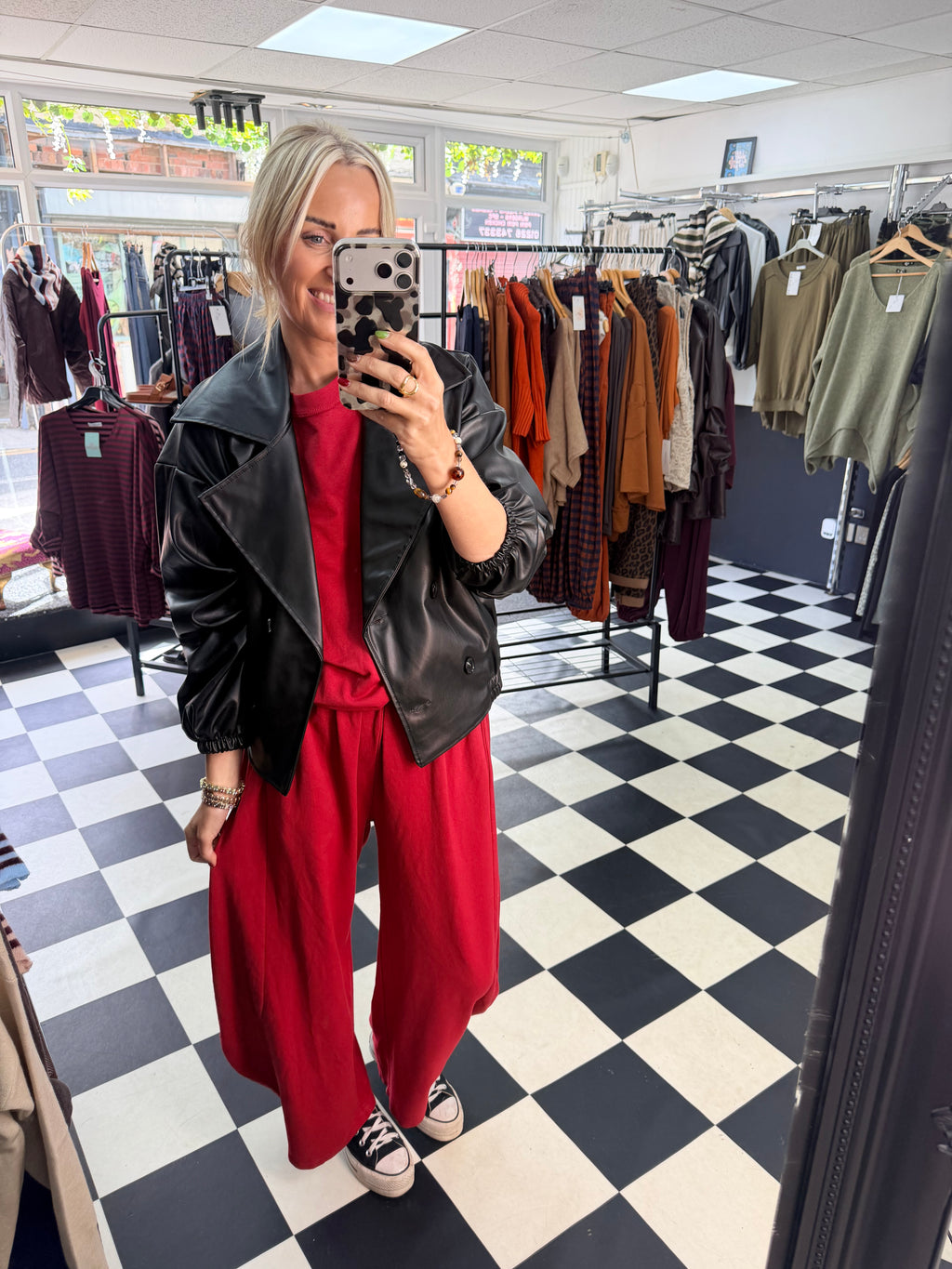 Slouchy Casual Top Red