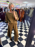 Slouchy Casual Top Khaki