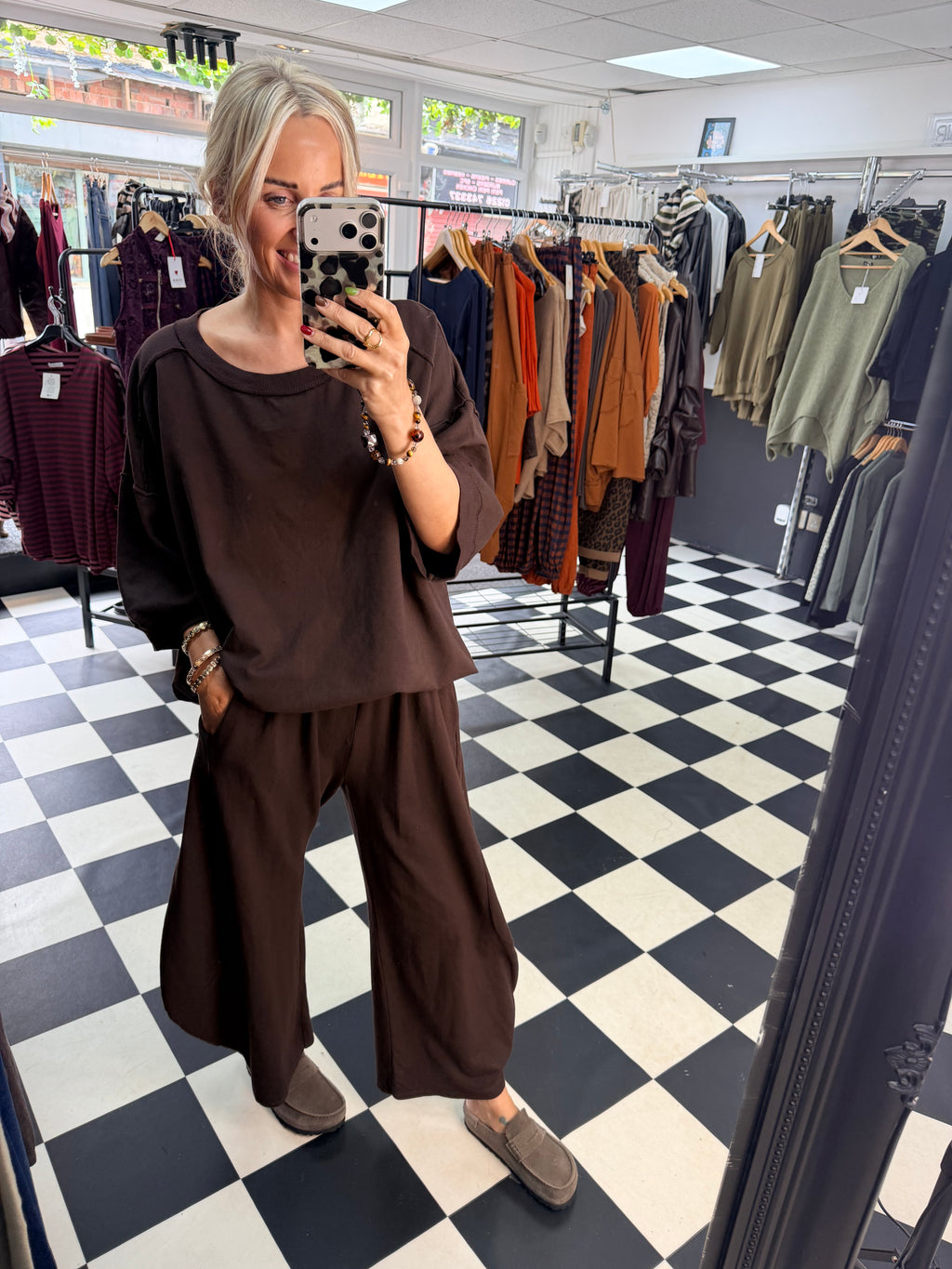 Slouchy Casual Top Chocolate