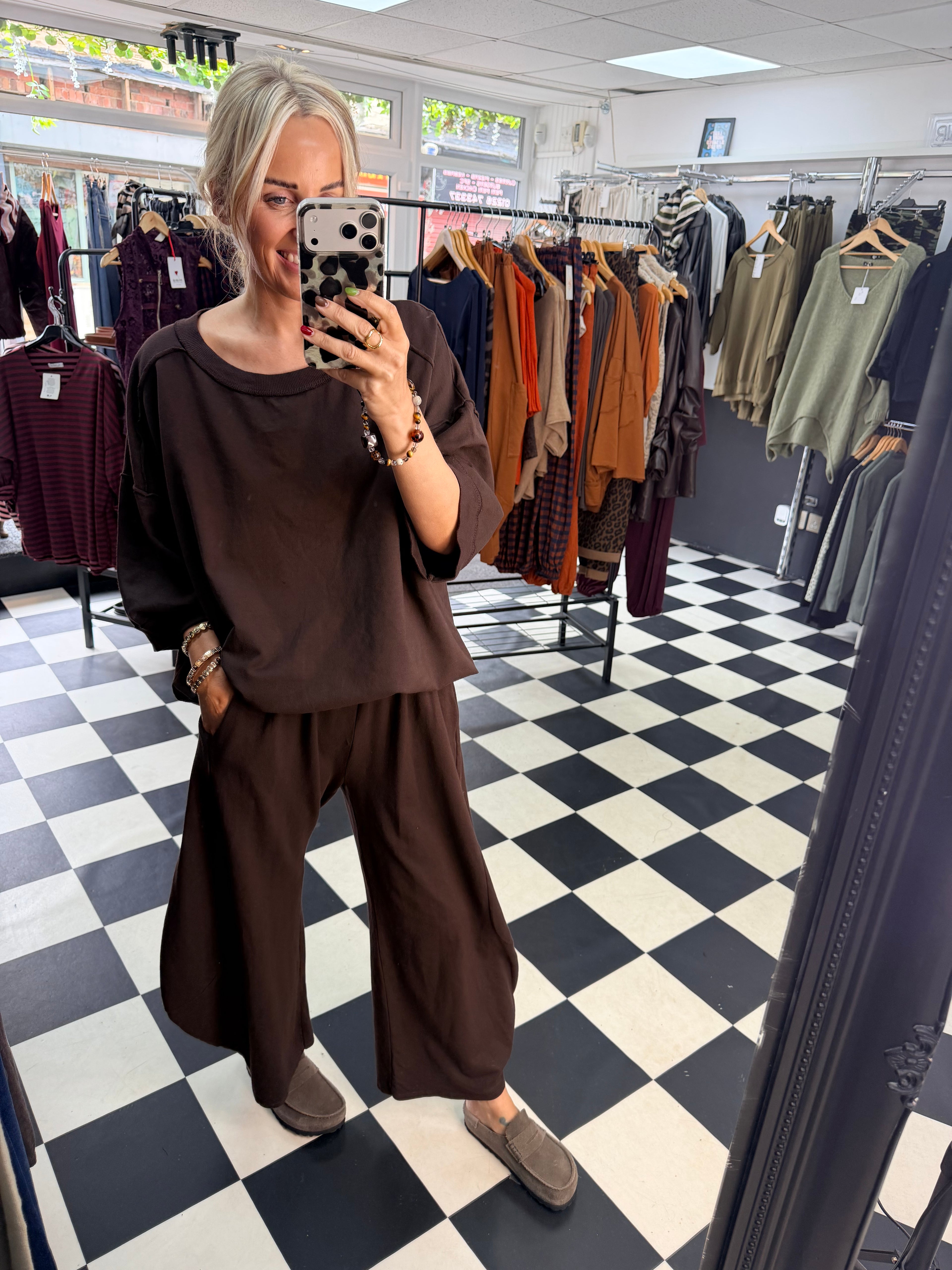 Slouchy Casual Top Chocolate