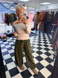 Slash Neck Basic Top Cream
