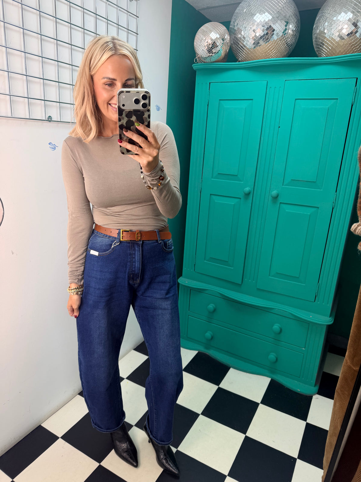 Cashmere Blend Basic Top Taupe