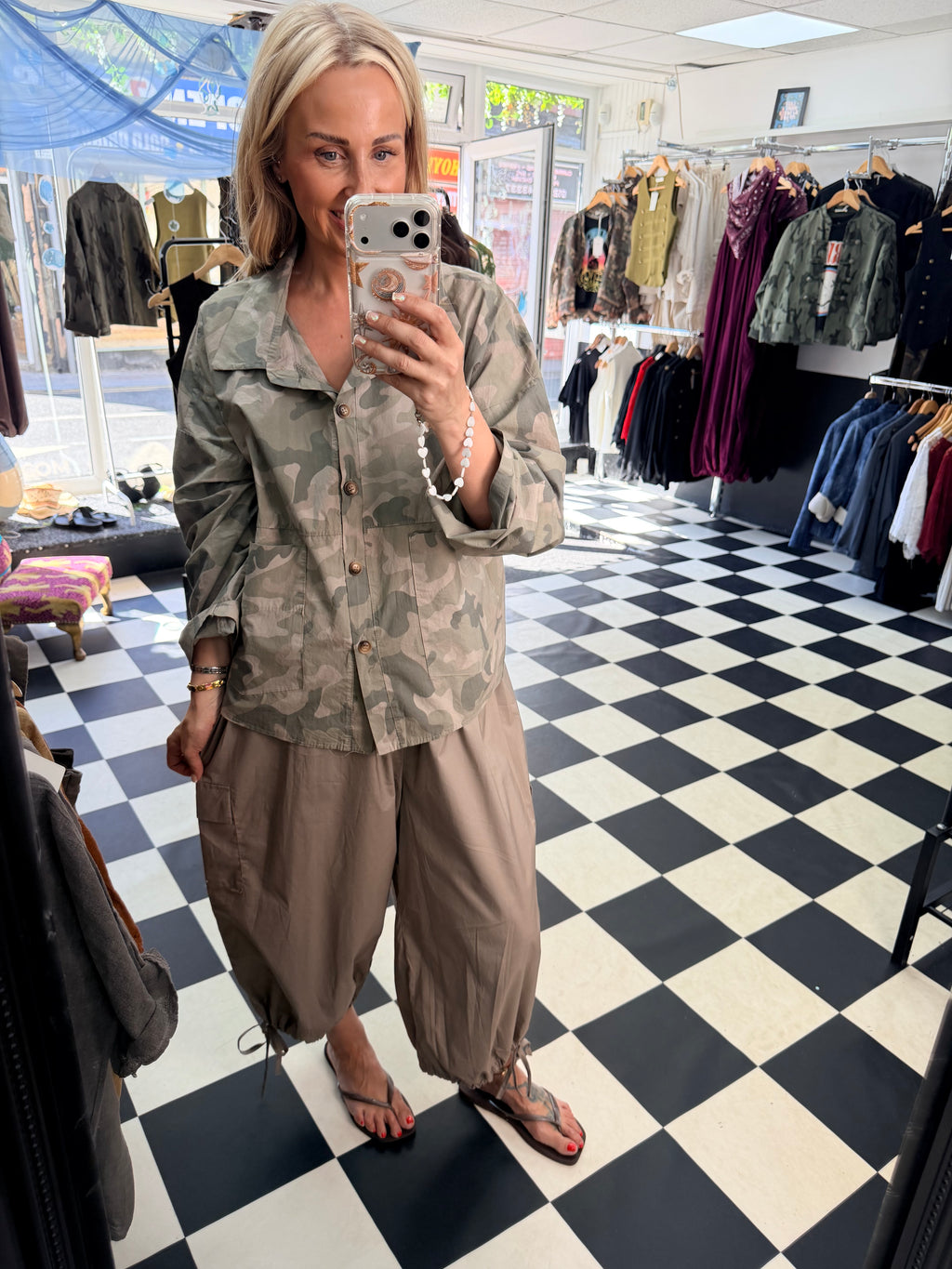 Camo Shacket Khaki