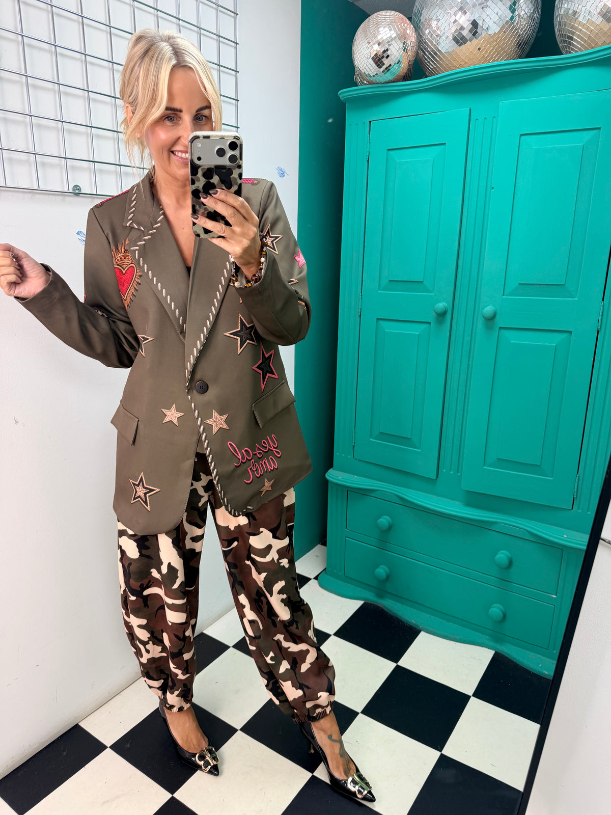 Amor Khaki Heart & Star Blazer