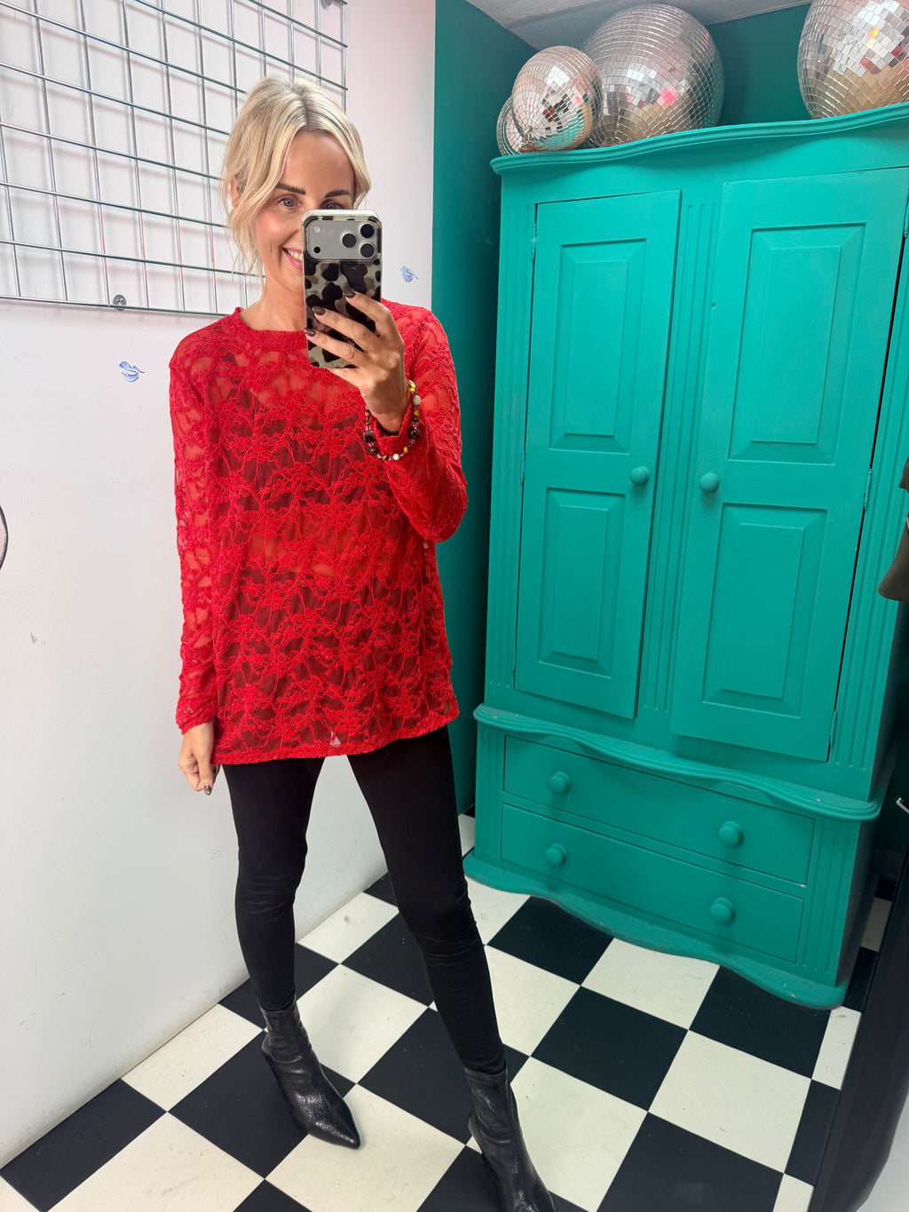 Lace Top Red