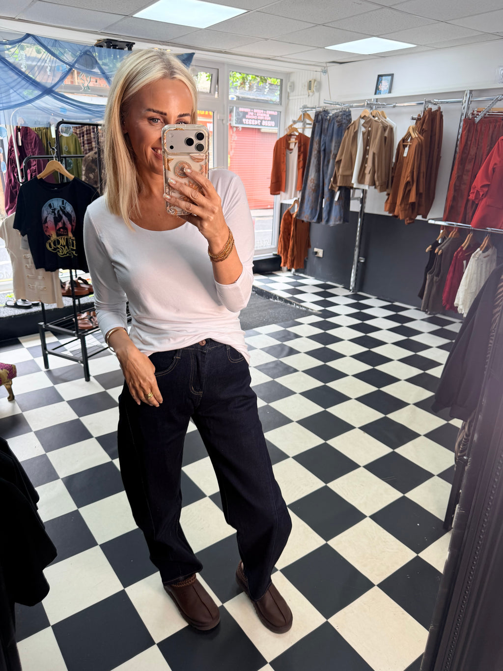 Basic Scoop Neck Basic T shirt White