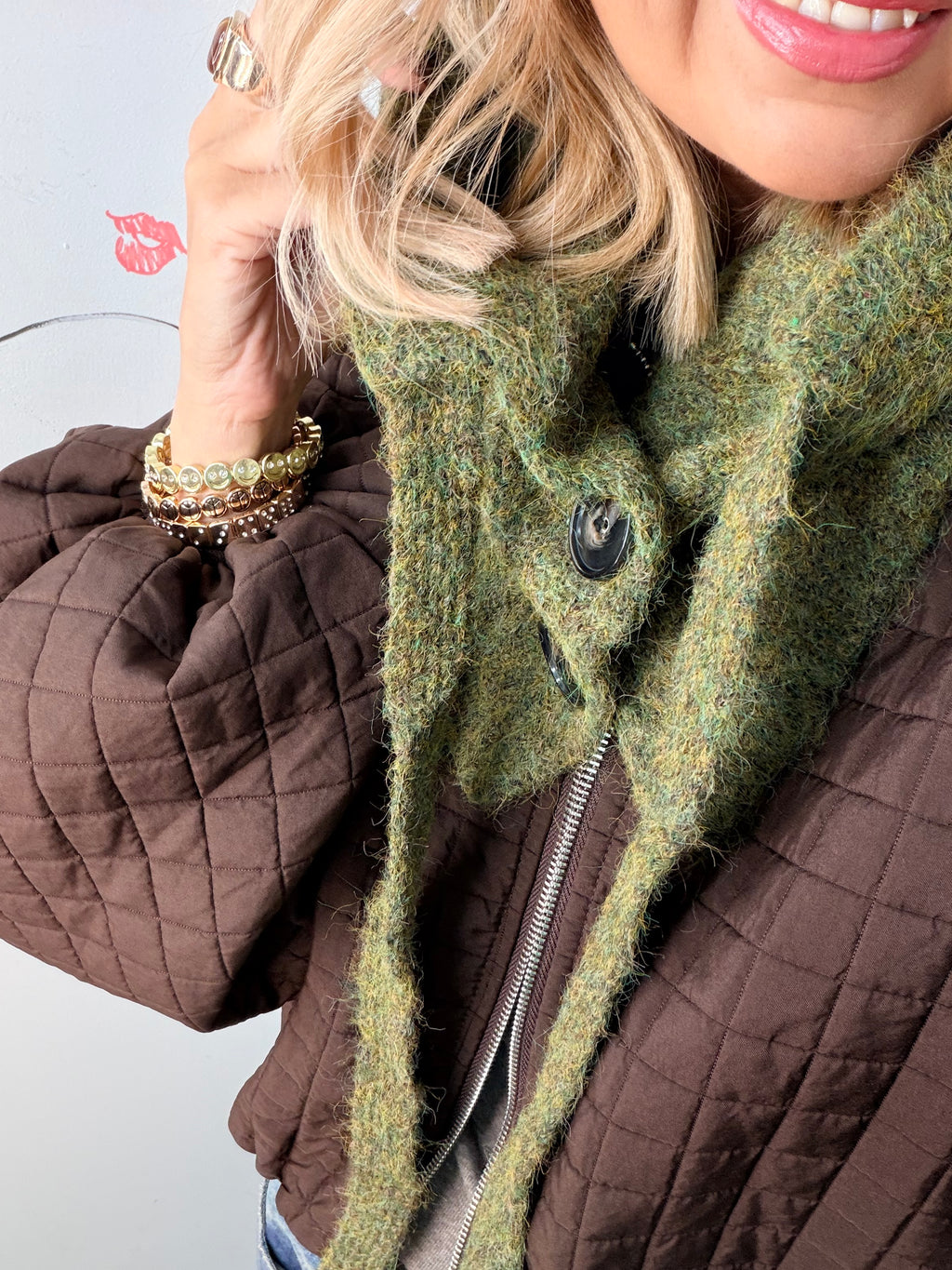Button Snood Green