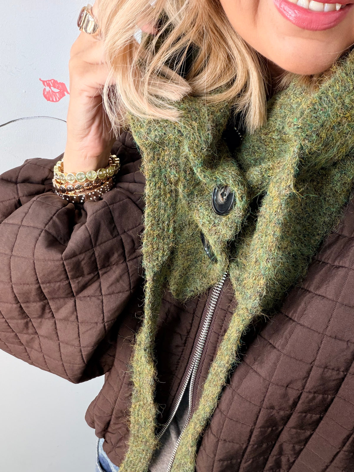 Button Snood Green