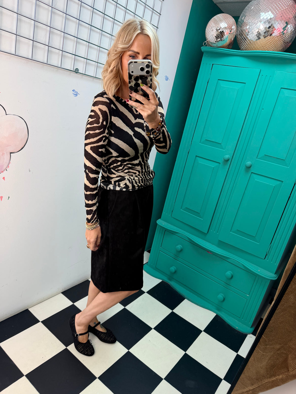 Cashmere blend top Zebra