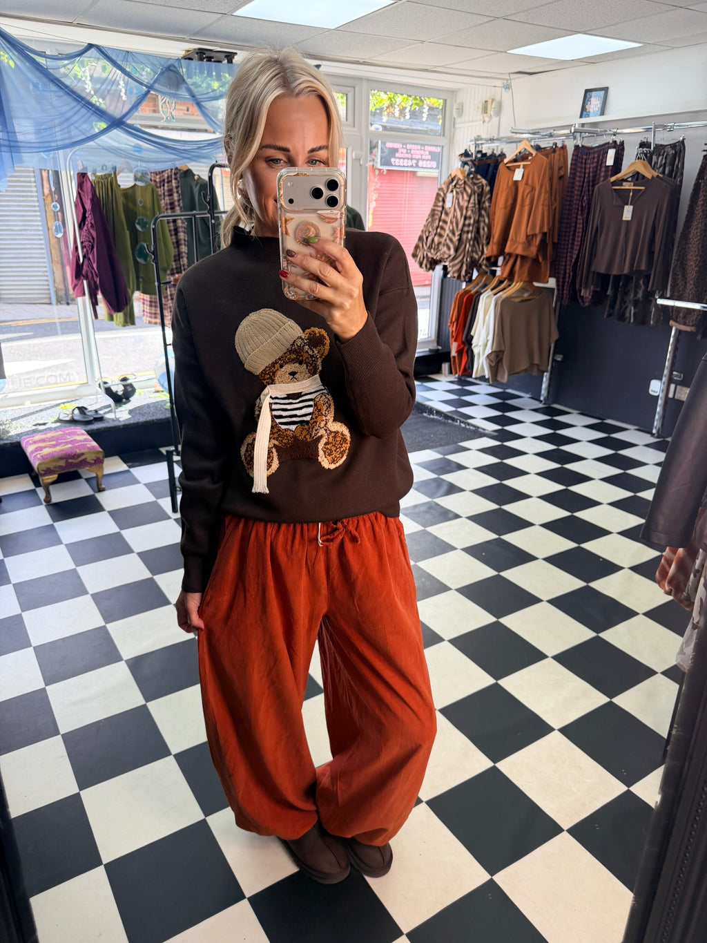 Fine Cord Balloon Trouser Rust